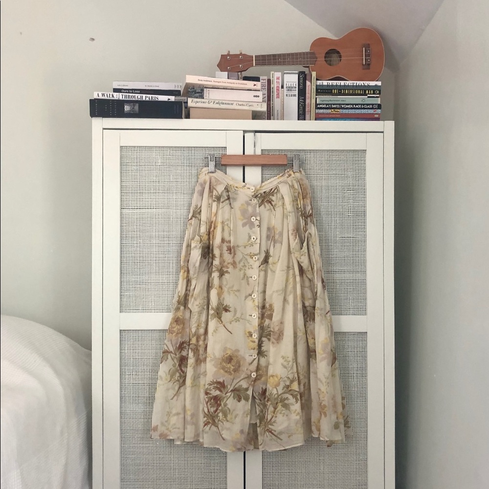 Mango Floral Midi Skirt